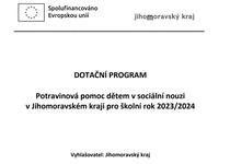 POTRAVINOVÁ POMOC DĚTEM V SOCIÁLNÍ NOUZI PRO ŠKOLNÍ ROK 2023/2024